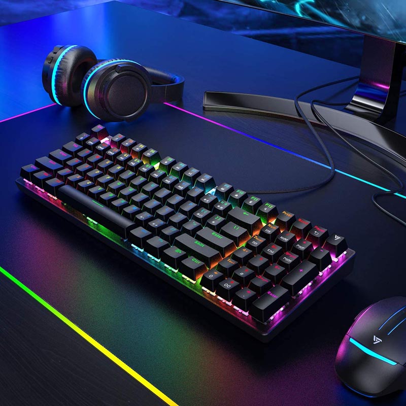 VicTsing RGB Mechanical Gaming Keyboard on desk